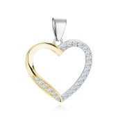 Pandantiv argint inima cu pietre placat partial cu aur galben DiAmanti Z1716CGR-DIA
